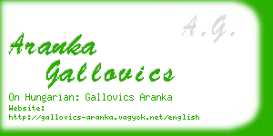 aranka gallovics business card